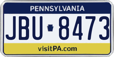 PA license plate JBU8473