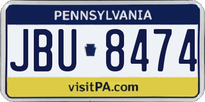 PA license plate JBU8474