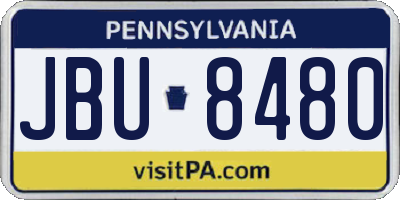 PA license plate JBU8480