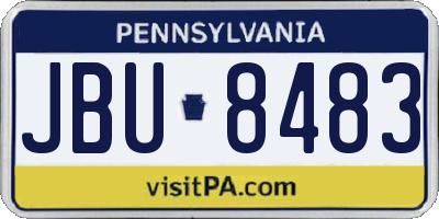 PA license plate JBU8483