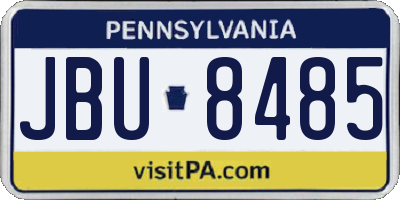 PA license plate JBU8485