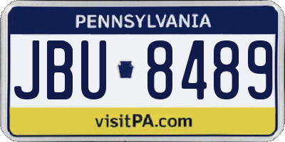 PA license plate JBU8489