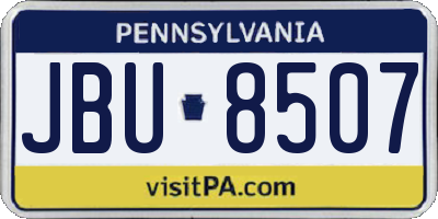 PA license plate JBU8507