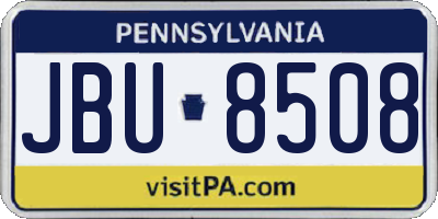 PA license plate JBU8508