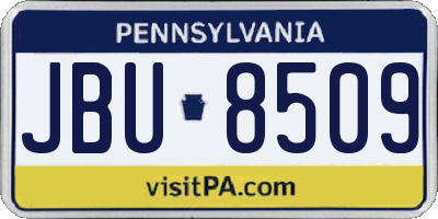 PA license plate JBU8509