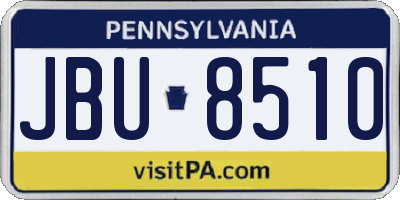PA license plate JBU8510