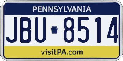 PA license plate JBU8514