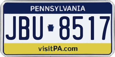PA license plate JBU8517