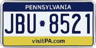 PA license plate JBU8521