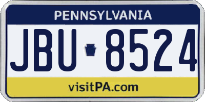 PA license plate JBU8524