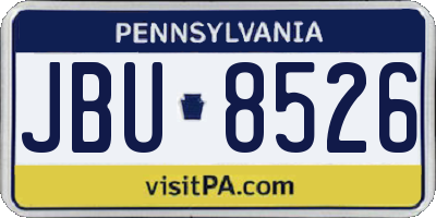 PA license plate JBU8526