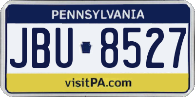 PA license plate JBU8527