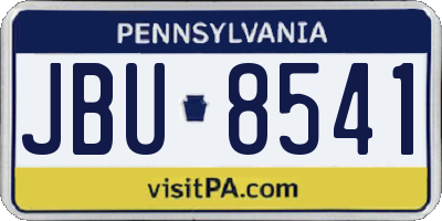 PA license plate JBU8541