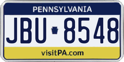 PA license plate JBU8548