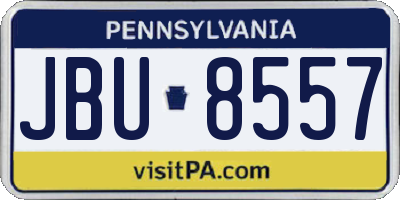 PA license plate JBU8557