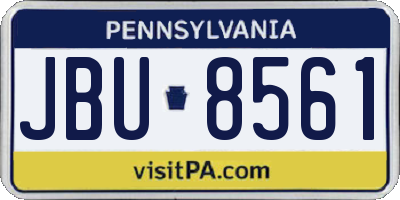 PA license plate JBU8561