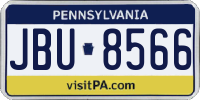 PA license plate JBU8566