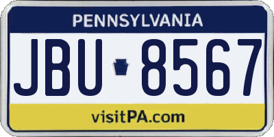 PA license plate JBU8567