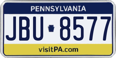 PA license plate JBU8577