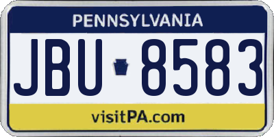 PA license plate JBU8583