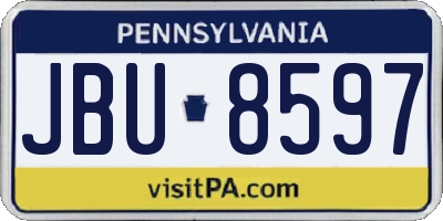 PA license plate JBU8597
