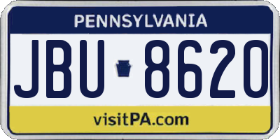 PA license plate JBU8620