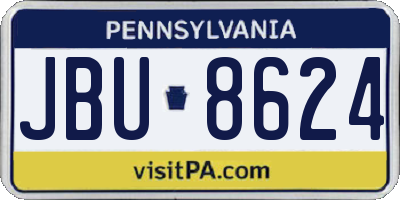 PA license plate JBU8624