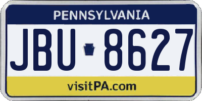 PA license plate JBU8627