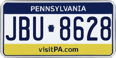 PA license plate JBU8628