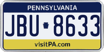 PA license plate JBU8633