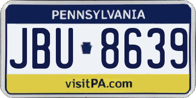 PA license plate JBU8639