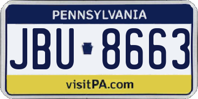 PA license plate JBU8663