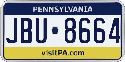 PA license plate JBU8664