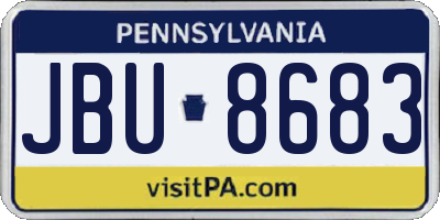 PA license plate JBU8683