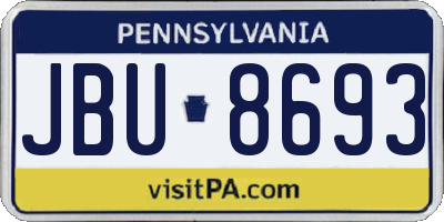 PA license plate JBU8693
