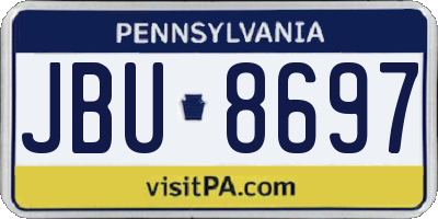PA license plate JBU8697