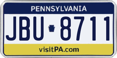 PA license plate JBU8711