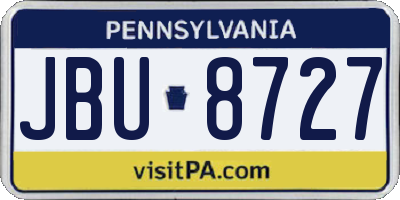 PA license plate JBU8727