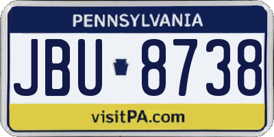 PA license plate JBU8738