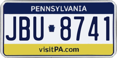 PA license plate JBU8741