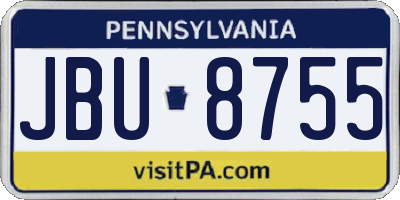PA license plate JBU8755