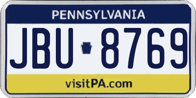 PA license plate JBU8769