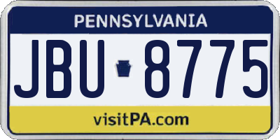 PA license plate JBU8775