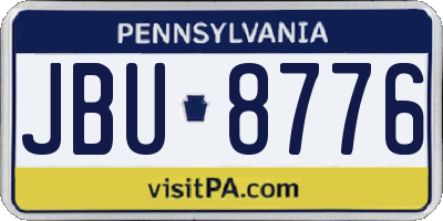 PA license plate JBU8776