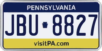 PA license plate JBU8827