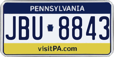 PA license plate JBU8843
