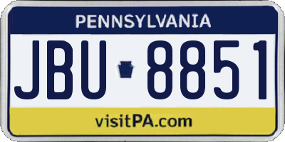 PA license plate JBU8851