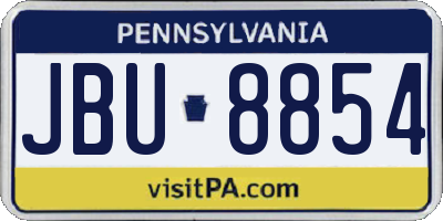 PA license plate JBU8854