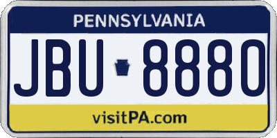 PA license plate JBU8880