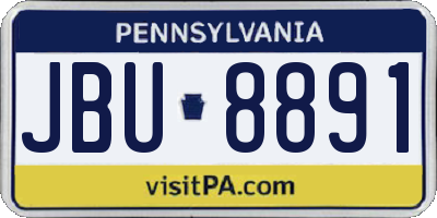 PA license plate JBU8891